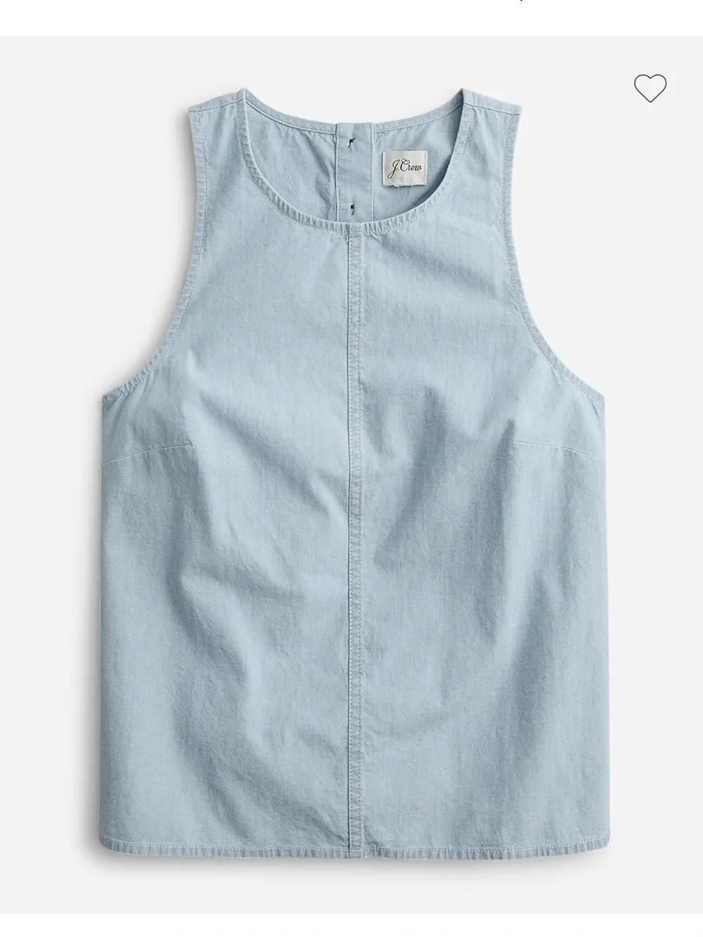 J.Crew Button-Back Chambray Tank Top Size M Light Blue Sleeveless